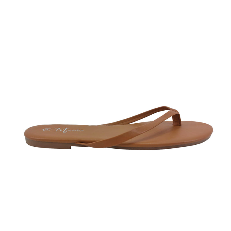 Sandalias flats Karen cognac para Mujer