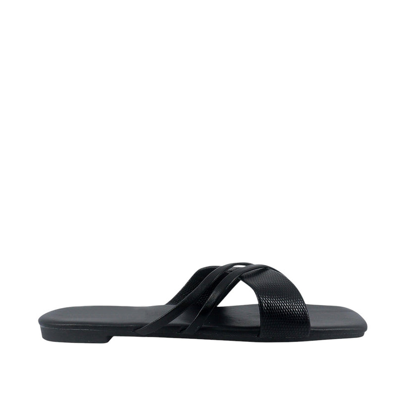 Sandalias flats Karina negro para Mujer