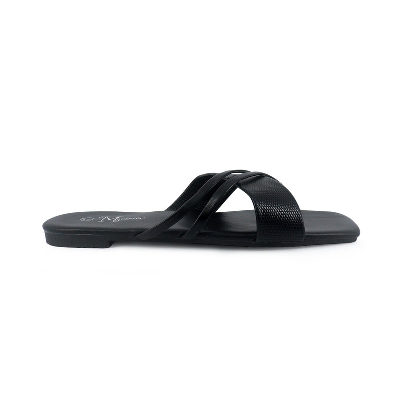 Sandalias flats Karina negro para Mujer