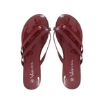 Sandalias flats Karen burgundy para Mujer