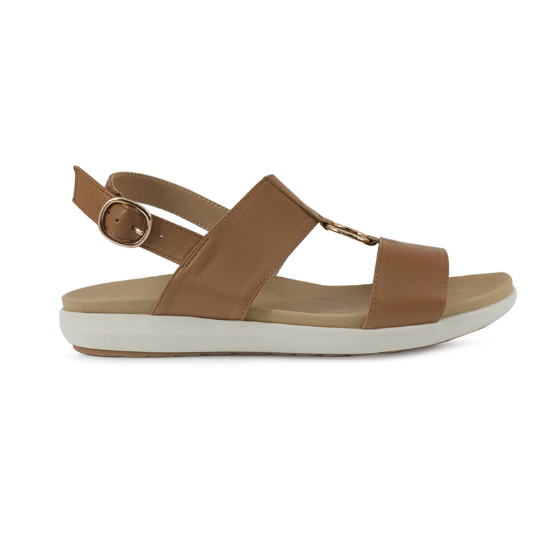 Sandalias flats Luna café para mujer