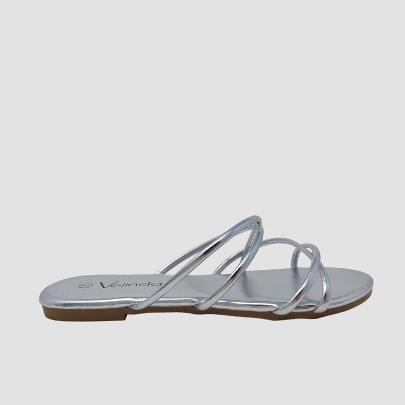 Sandalias flats Keren plateado