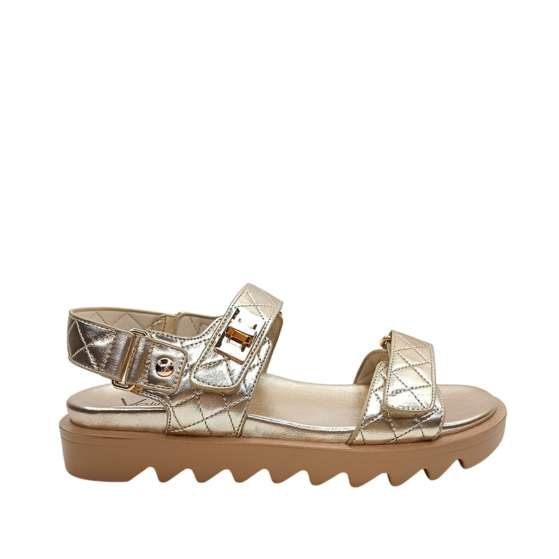 Sandalias flats Madeline para mujer color dorado