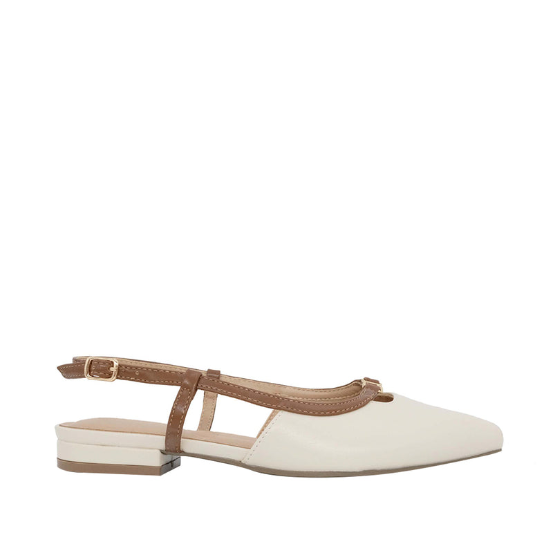 Ballerinas slingback Porta para mujer color hueso