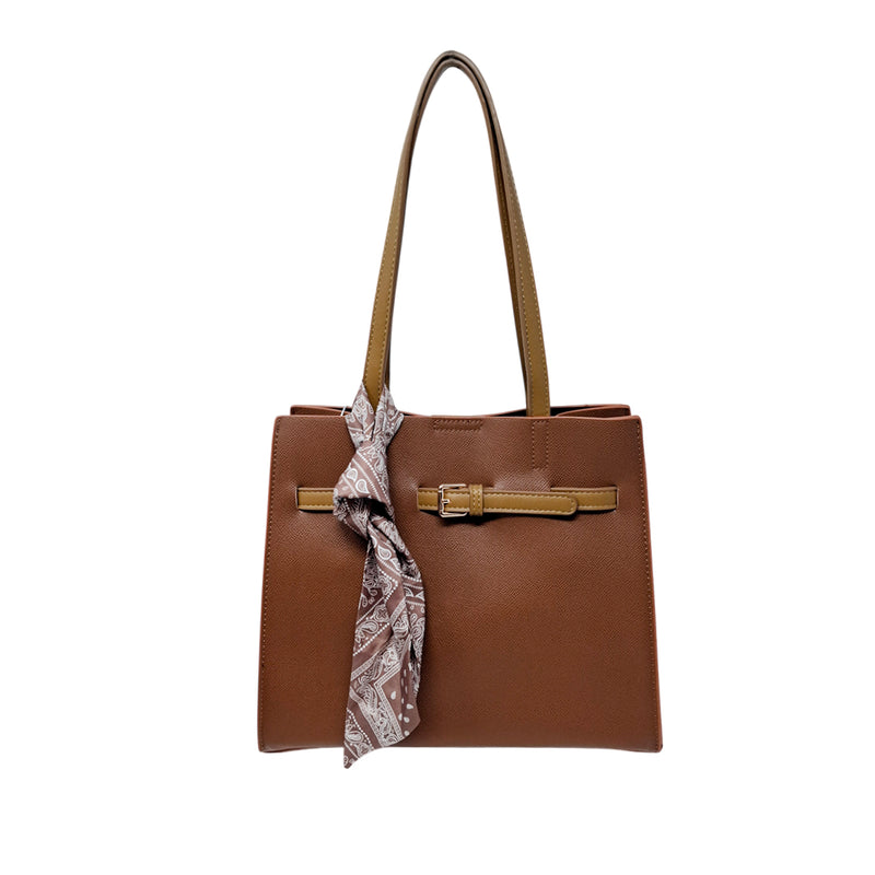 Cartera satchel Raimary para mujer color chocolate