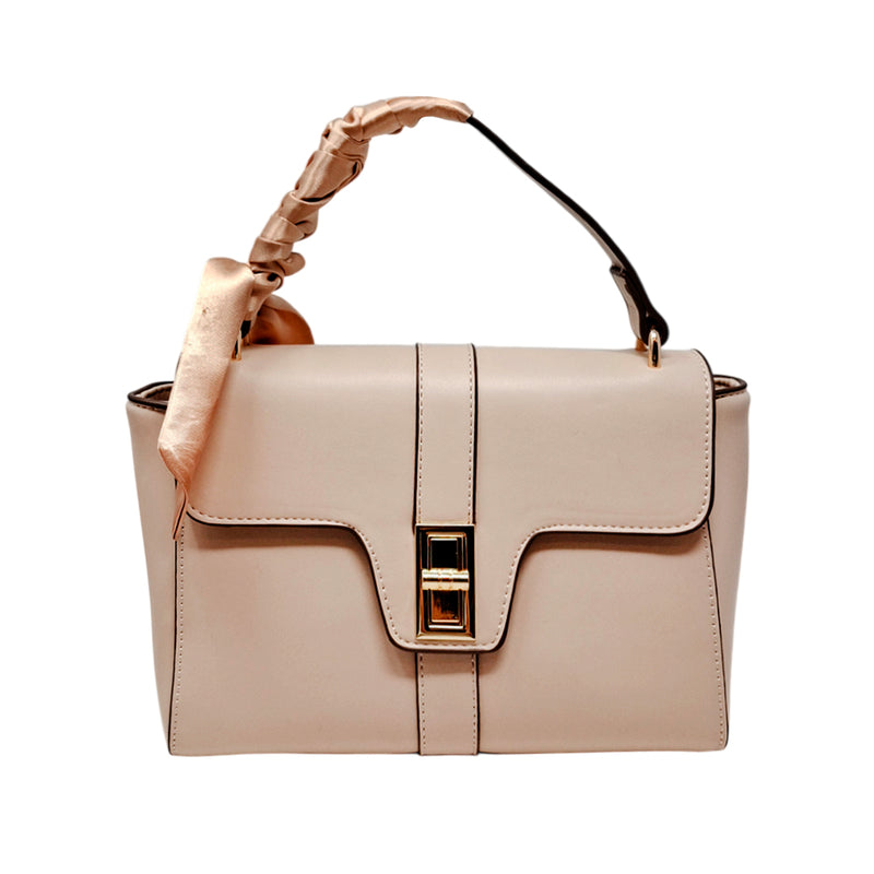 Cartera satchel Ellie para mujer color nude
