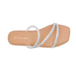 Sandalias flats Nady para mujer color plateado