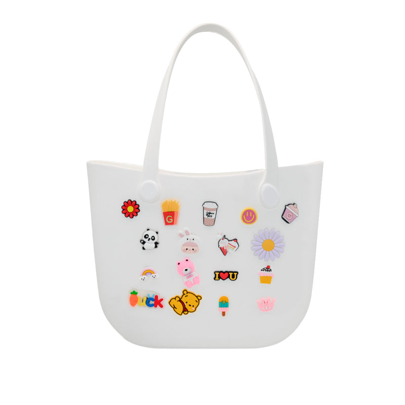 Cartera tote Crory para mujer color blanco