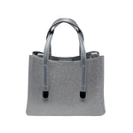 Cartera satchel Vicky para mujer color plateado