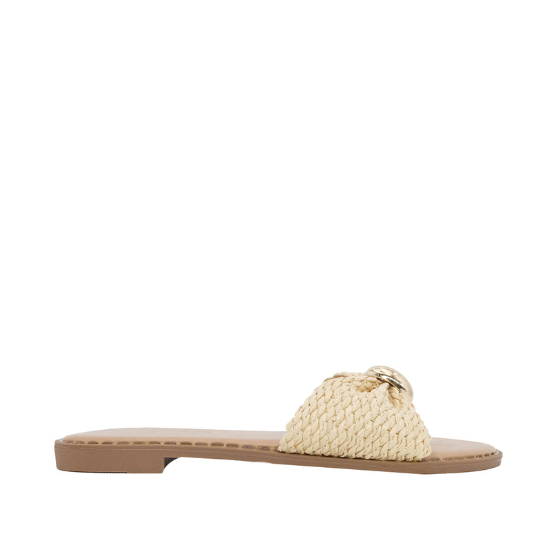 Sandalias Flats Aura para mujer color beige