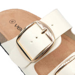 Sandalias flats Mirka para mujer color hueso