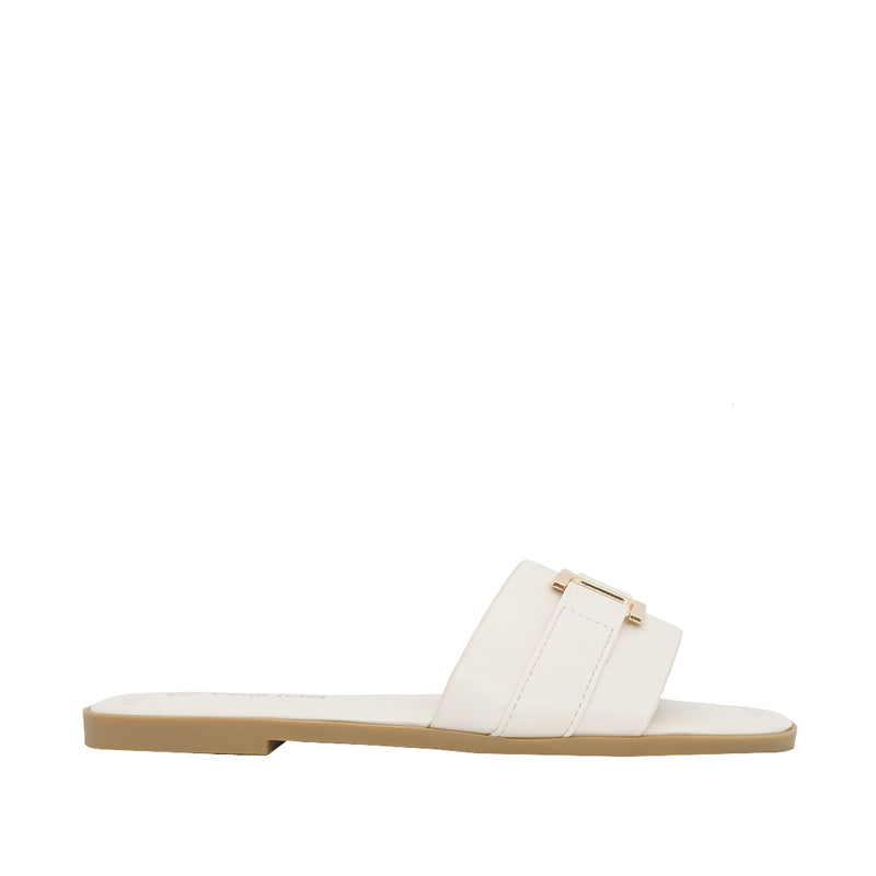 Sandalias flats Sandra para mujer color blanco
