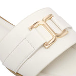 Sandalias flats Sandra para mujer color blanco