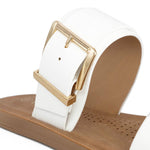 Sandalias flats Sofia para mujer color blanco