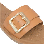 Sandalias flats Ines para mujer color café