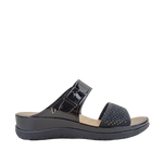 Sandalias flats Gladys para mujer color negro