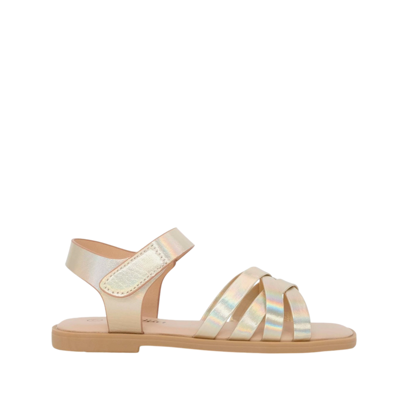 Sandalias flats Tamara para niña color oro rosa