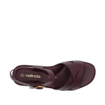 Sandalias de cuña Ines para mujer color vino