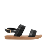 Sandalias flats Luna para mujer color negro