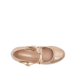 Ballerinas con mini tacón Tory para niña color oro rosa