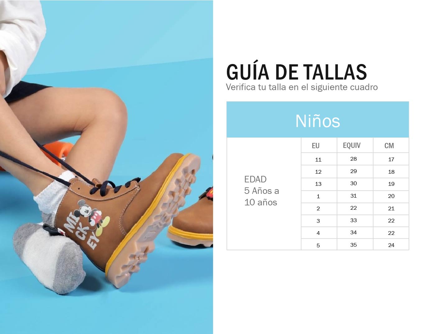 Talla de zapatos de niños discount en estados unidos y mexico